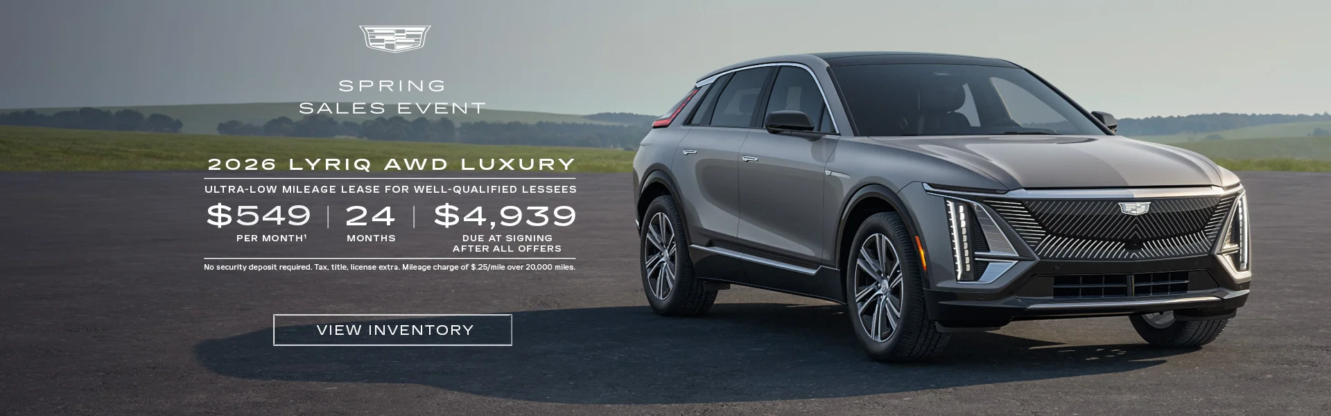 2026 LYRIQ AWD LUXURY. Ultra-low milege lease for well-quali