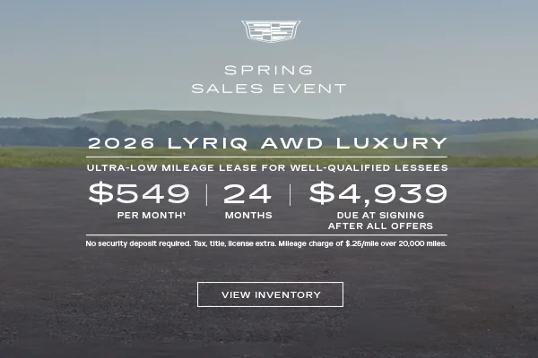 2026 LYRIQ AWD LUXURY. Ultra-low milege lease for well-quali