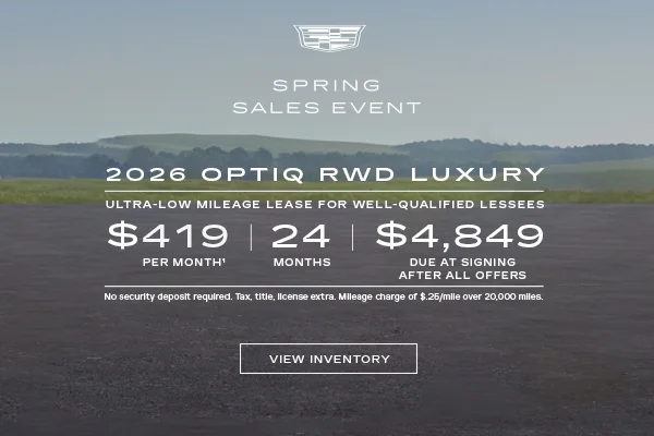 2026 OPTIQ RWD LUXURY. Ultra-low milege lease for well-quali